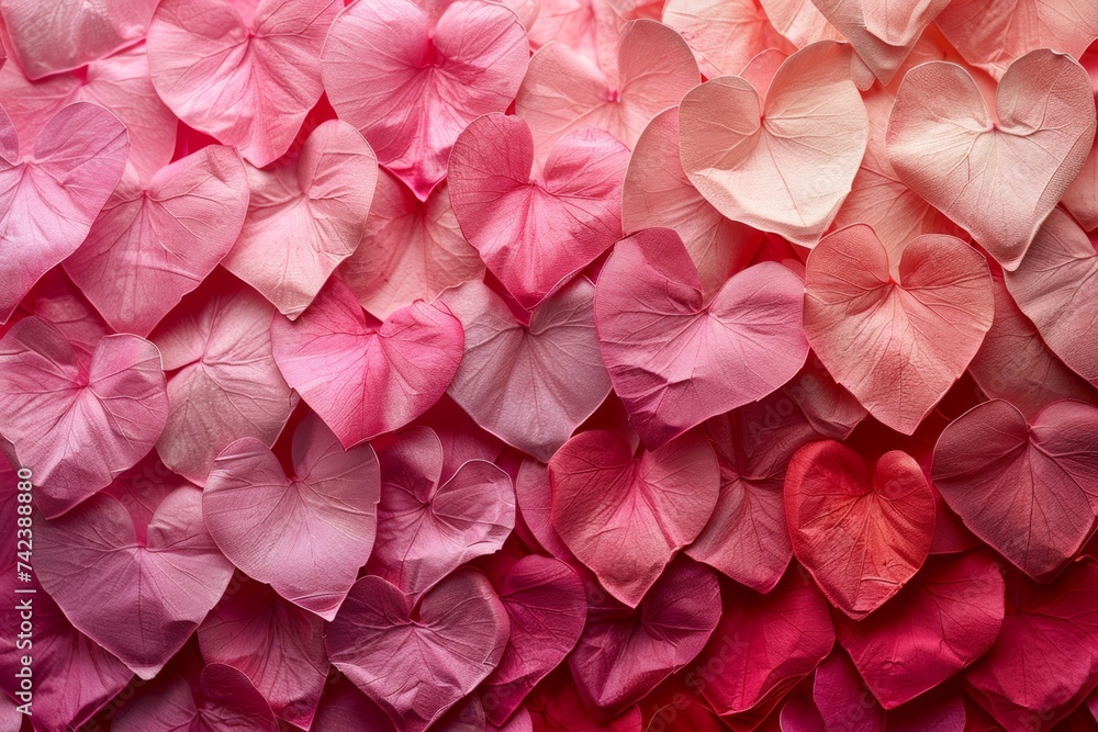 Vibrant Red and Pink Paper Hearts Texture: Festive Valentine's Day Decor Vibrant Red and Pink Paper Hearts Texture: Festive Valentine's Day Decor
