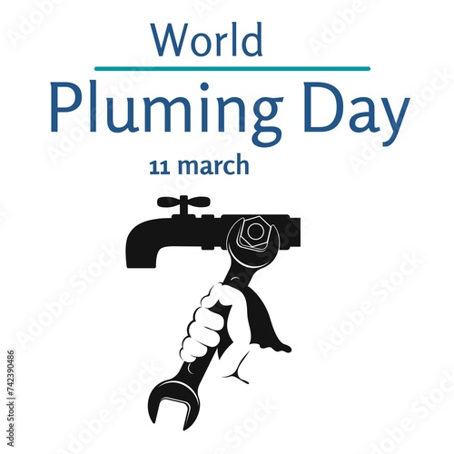 World Plumbing Day. March 11. Holiday concept. Template for background, banner, card, poster with text inscription. illustration.