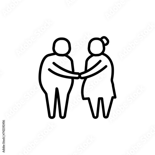 Overweight person. Fat man and woman. Vector illustration.