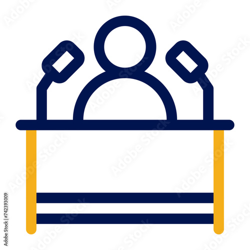 news report colored line icon