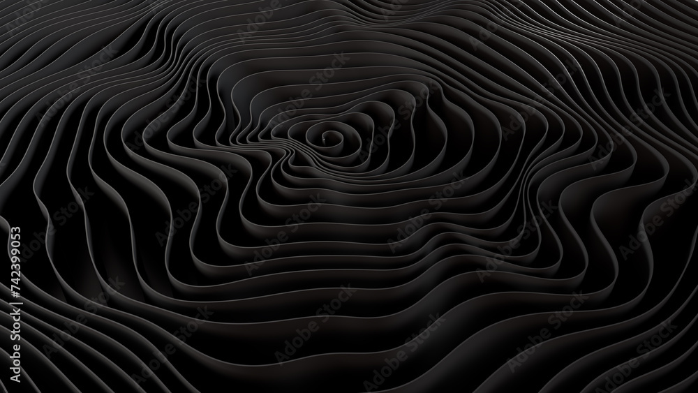 3d rendering of black wavy background. Computer digital drawing. 3d rendering of black wavy background. Computer digital drawing.