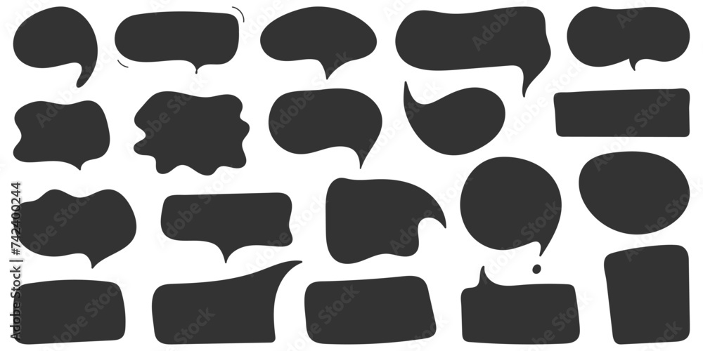 Obraz premium Hand drawn rectangle frame set. Doodle frame for textbox. Geometric Doodle border. Flat Vector illustration. 