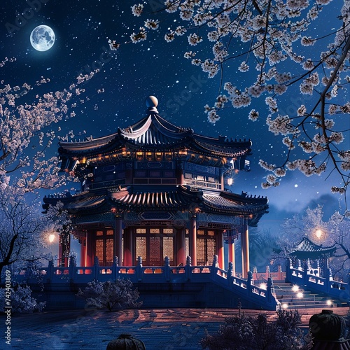 Temple in the night