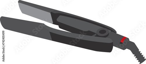 Black hair iron with flat design