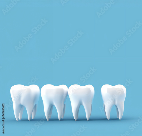 mockup of one human tooth on a blue background gamification icon