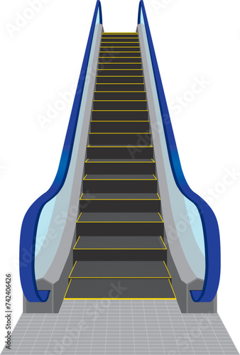 Illustration of escalator from front view