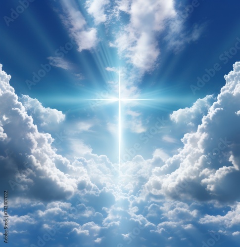 an image of a cross in the clouds © olegganko