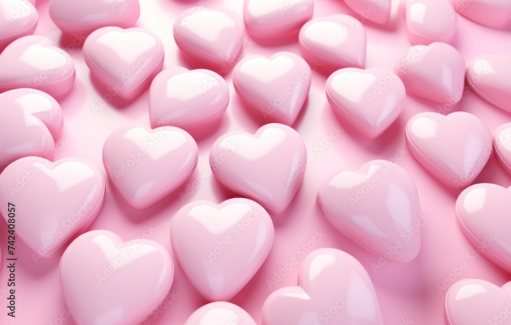 pink hearts on background