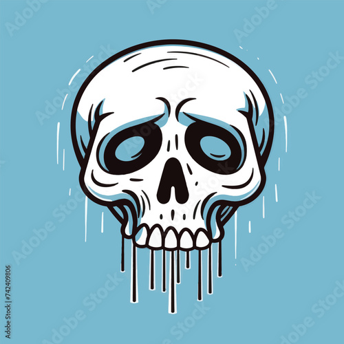 Skeleton sad vector illustration