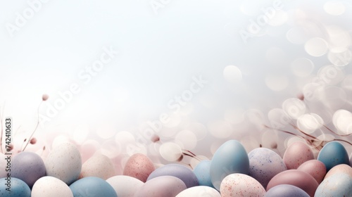 A serene, minimalist Easter abstract, featuring a delicate, intricate pattern...
