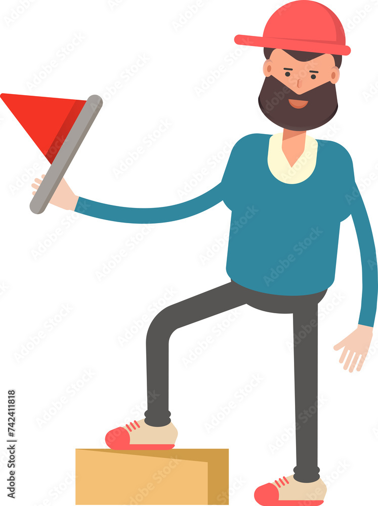 Man Wearing Red Cap Character Holding Flag
Man Wearing Red Cap Character Holding Flag
