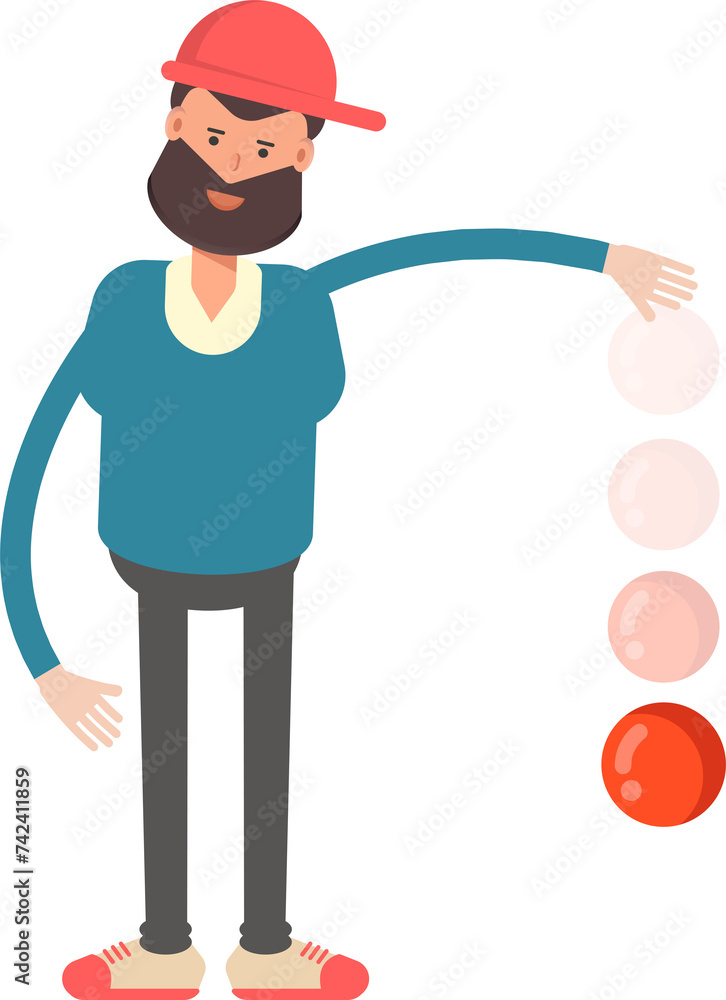 Man Wearing Red Cap Character Throwing Ball
Man Wearing Red Cap Character Throwing Ball
