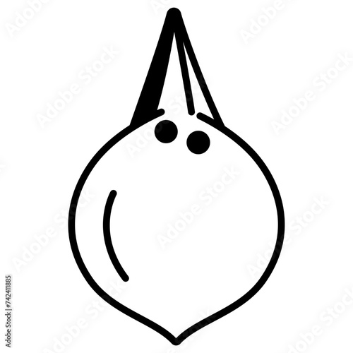 Coconut glyph and line vector illustration