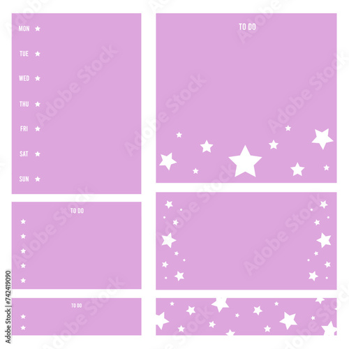 Set of pastel memo pad, mini notepad, cute memo pad, stationery and digital sticker notes.
