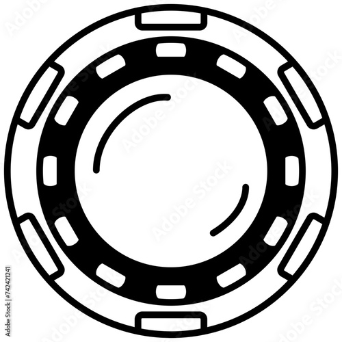 Casino chip glyph and line vector illustration
