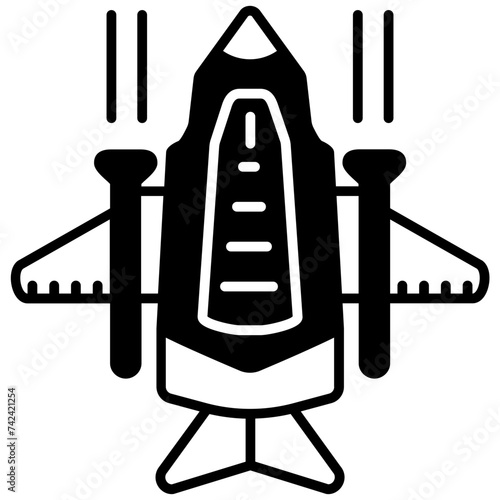 Fighter Jet glyph and line vector illustration