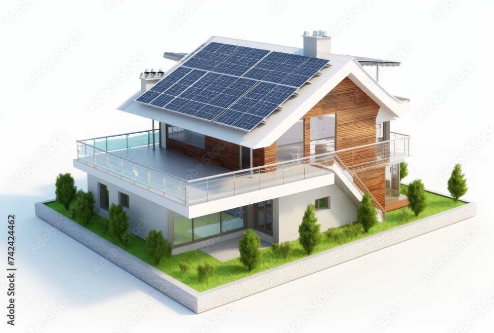 house with solar panels on the roof house with solar panels on the roof
