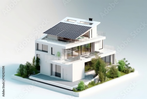 house with solar panels on the roof © wanna