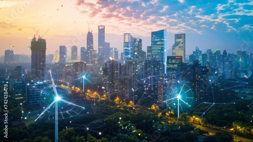 Advanced smart grid technologies that optimize energy distribution, integrate renewable energy sources, and enable two-way communication between utilities and consumers to improve energy efficiency  photo