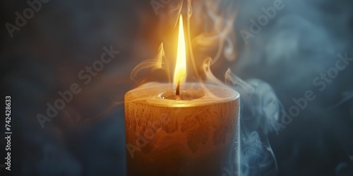 Smoke from a candle, textured gently and fleeting, moment of serenity