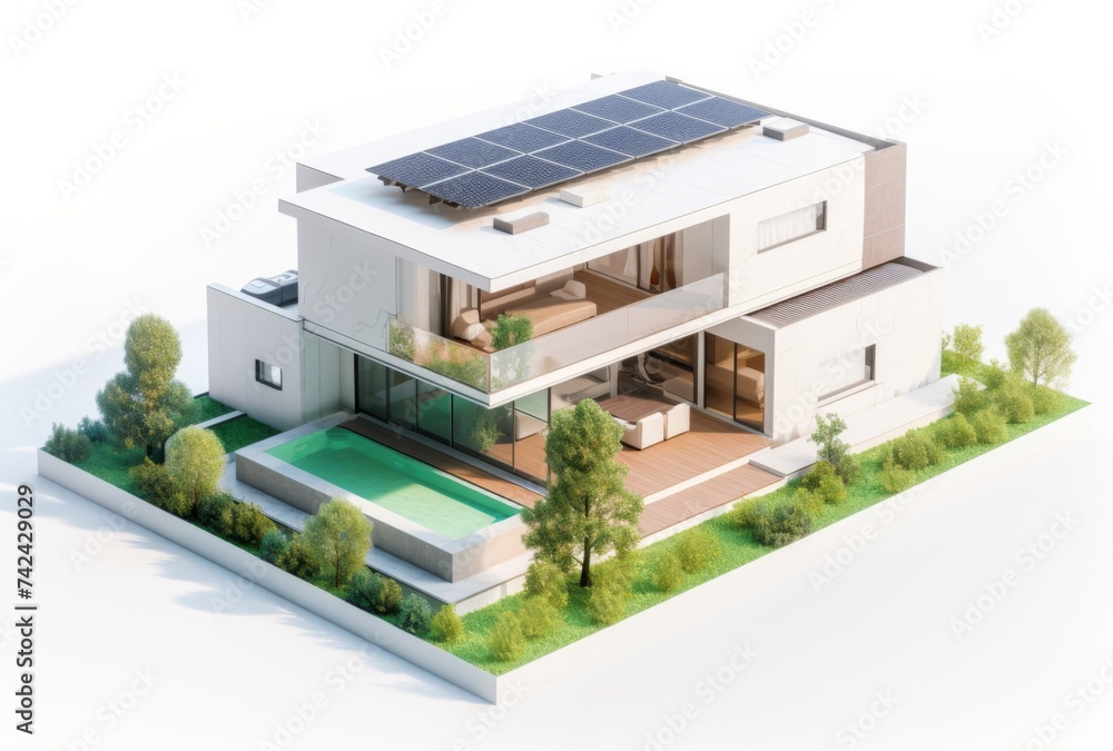 house with solar panels on the roof house with solar panels on the roof