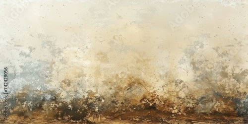 Dirt brush strokes on rugged texture, conveying raw, earthy vibes © Manyapha