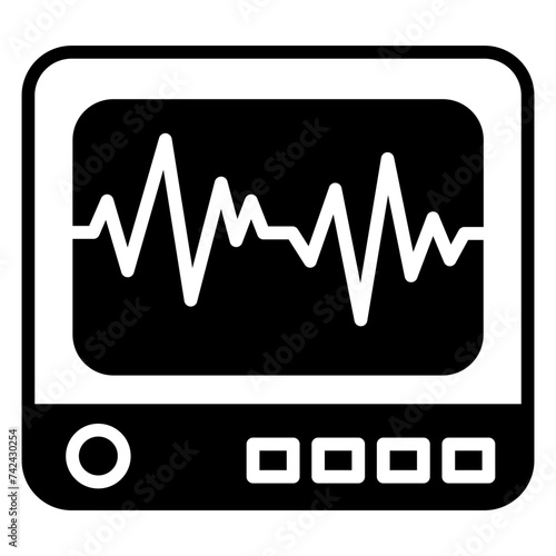 icu monitor glyph and line vector illustration