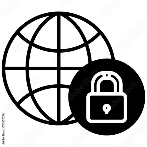 Lockdown glyph and line vector illustration