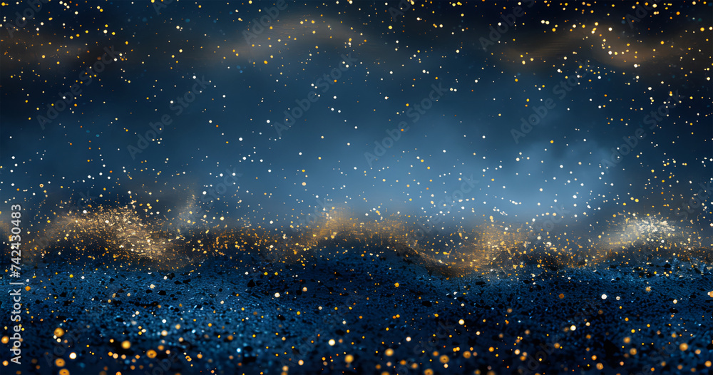 some gold, blue, and light reflections background ai generative some gold, blue, and light reflections background ai generative