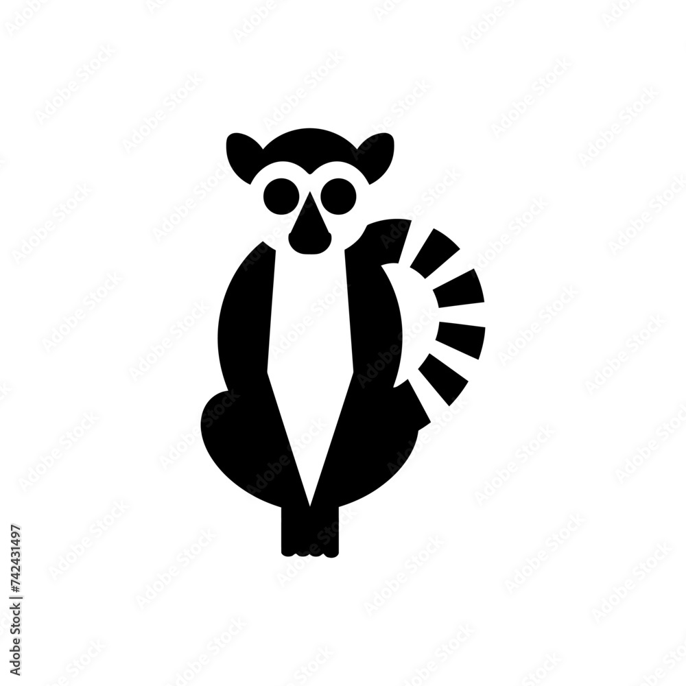 Obraz premium Ring-tailed lemur icon