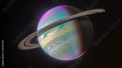 Uranus during its equinox, when its rings become directly edge-on to the Sun, creating a unique celestial event that highlights the planet's axial tilt photo