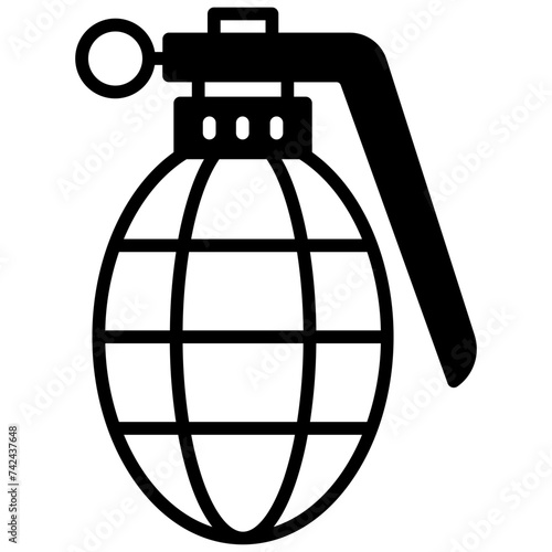 Hand Grenade glyph and line vector illustration