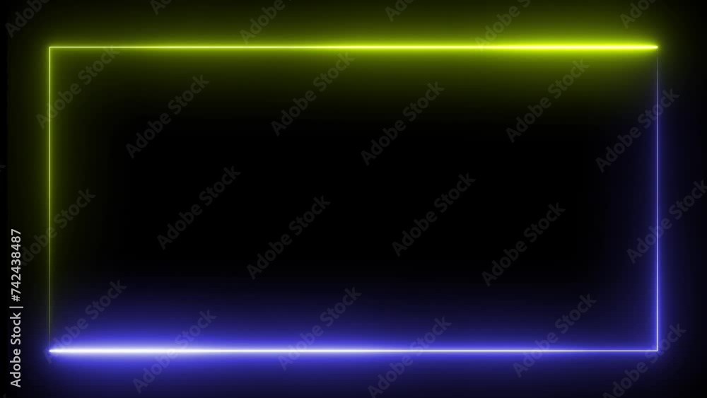 Abstract seamless looped neon rectangle frame animation background Abstract seamless looped neon rectangle frame animation background