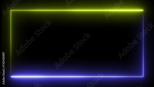Wallpaper Mural Abstract seamless looped neon rectangle frame animation background Torontodigital.ca