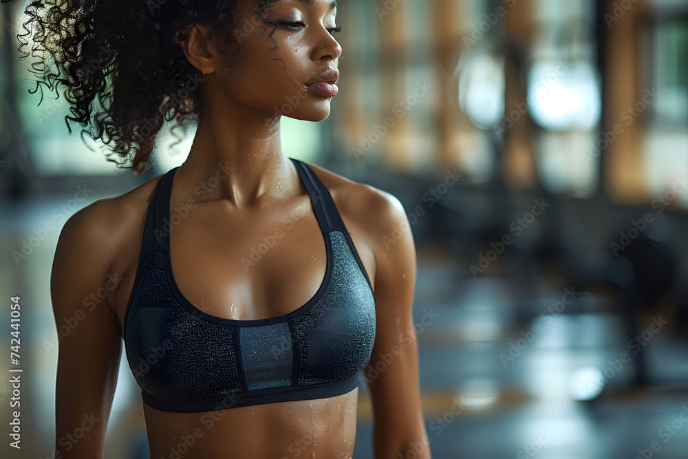 Woman in Sports Bra Standing in Gym