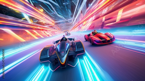Witness the relentless pursuit of victory as virtual racers push themselves and their machines to the limit. © hamad