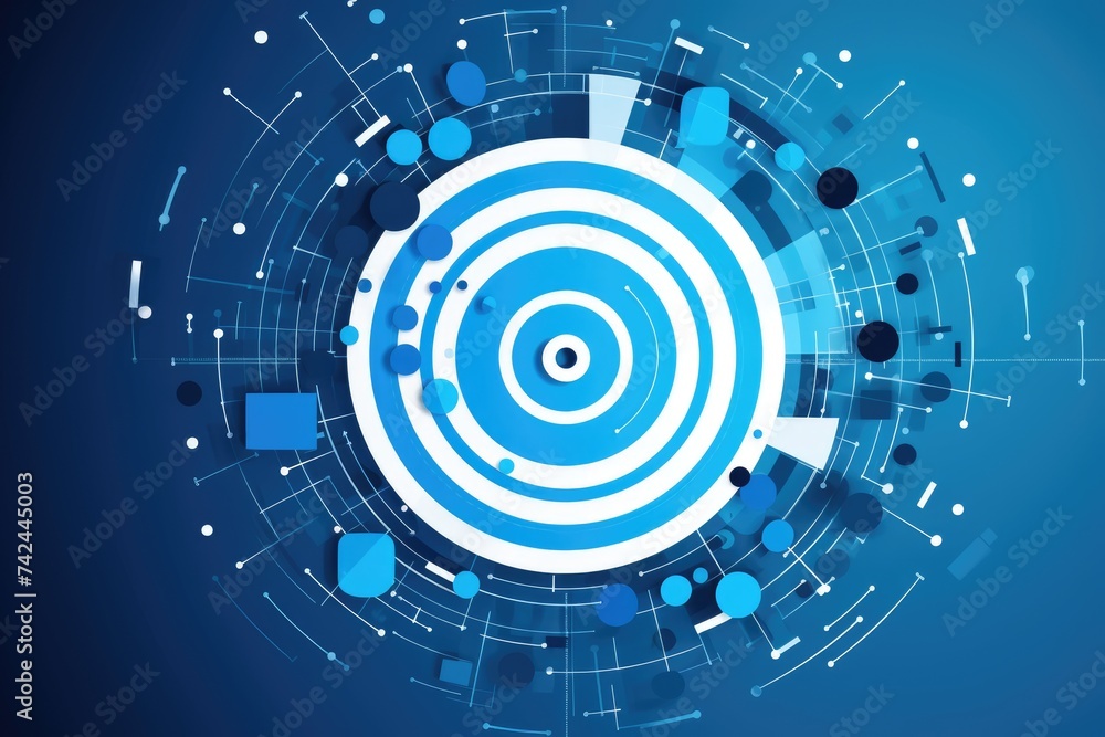 Abstract Tech Concept Visualization. Abstract technology background with concentric circles and digital elements, symbolizing connectivity and data. Abstract Tech Concept Visualization. Abstract technology background with concentric circles and digital elements, symbolizing connectivity and data.