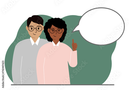 A man and woman couple dream and plan. Next to the couple is a large thought bubble.