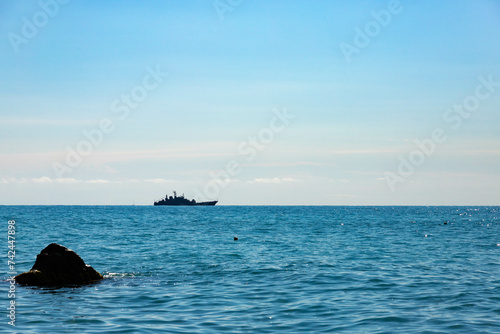 Russian warship on a voyage to the Black Sea.