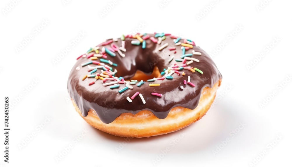 Chocolate donut isolated on white background Chocolate donut isolated on white background