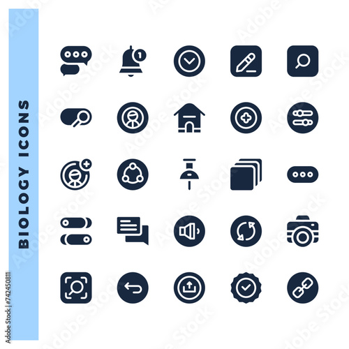 25 Social Media (Pintrest) Glyph icons pack. vector illustration.