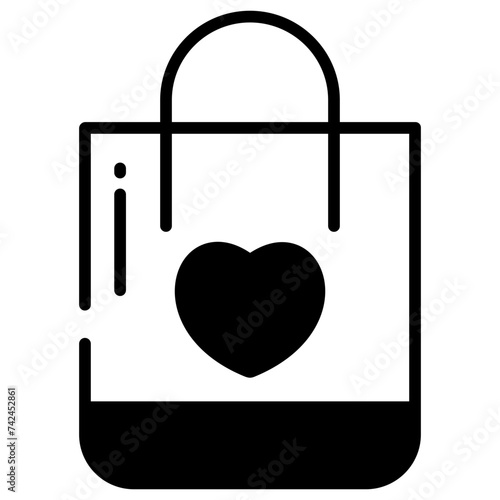 Vanity Bag glyph and line vector illustration