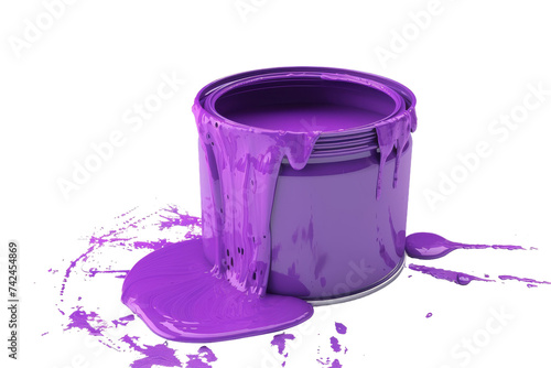 Purple Paint Can. A purple paint can stands prominently against a clean Transparent background.