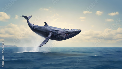 blue whale jumping