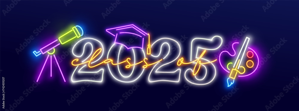 Class of 2025 typography design vector. Text for design, congratulation event,
