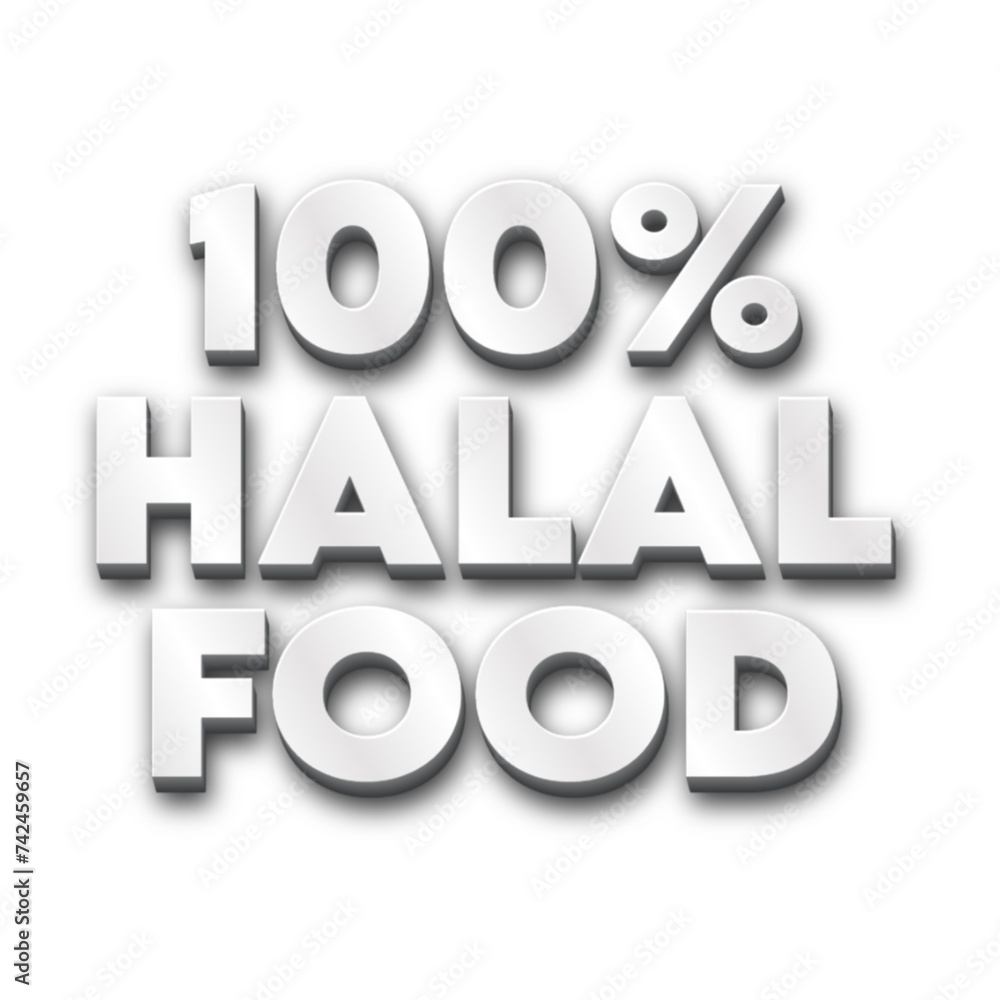 3D 100% Halal food poster 3D 100% Halal food poster