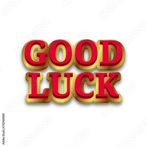 3D Good luck text poster