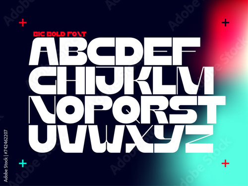Creative vector font set with bold shape