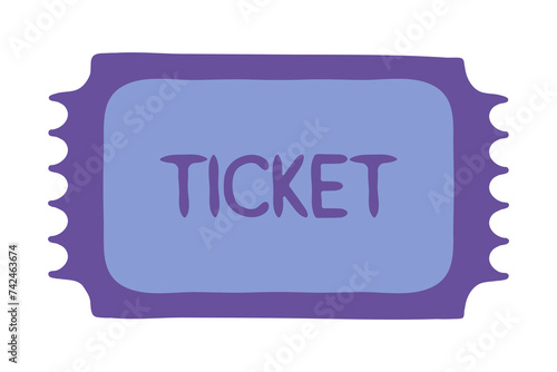 Ticket. Coupon, check, reservation, guarantee, pass, event, transport, travel card, plane, bus, public, colorful, buy in advance, book, free, special. Vector illustration