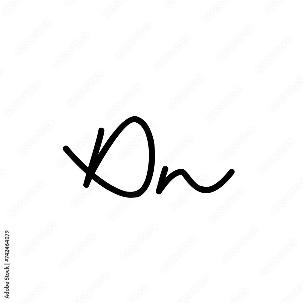 A hand-drawn signature logo design template A hand-drawn signature logo design template